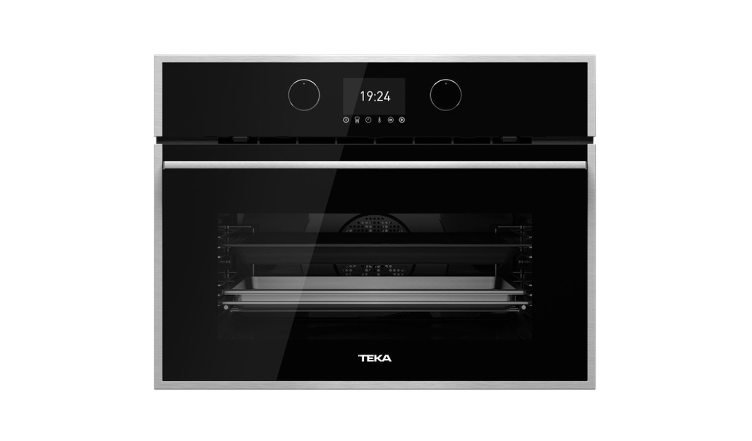 Teka Full Steam Compact Oven - Black Glass with Frame (HLC 847 S BK-SS)